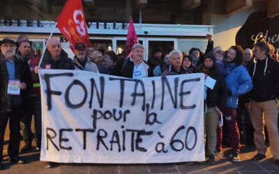 Rassemblement devant la mairie de Fontaine pour le retrait du projet de retraite à 64 ans